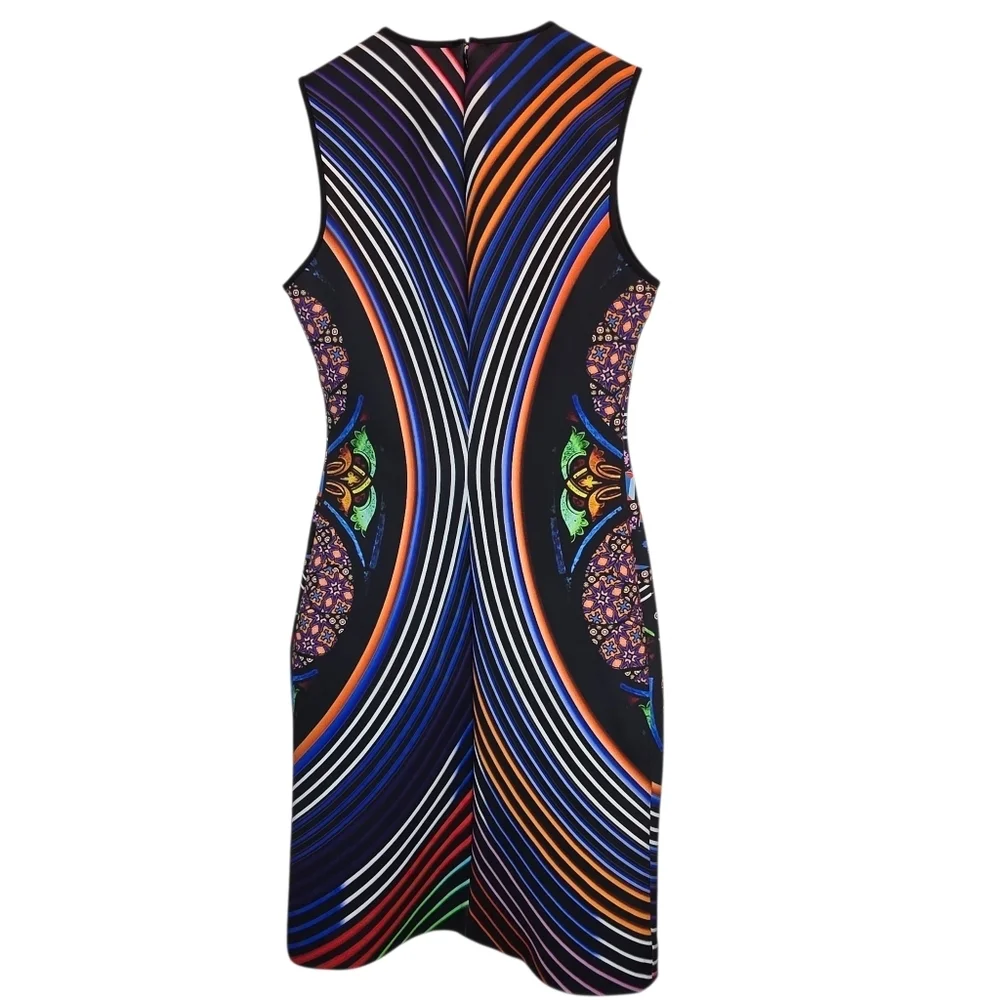 Clover Canyon Stained Glass Neoprene Dress Size M - Picture 3 of 11